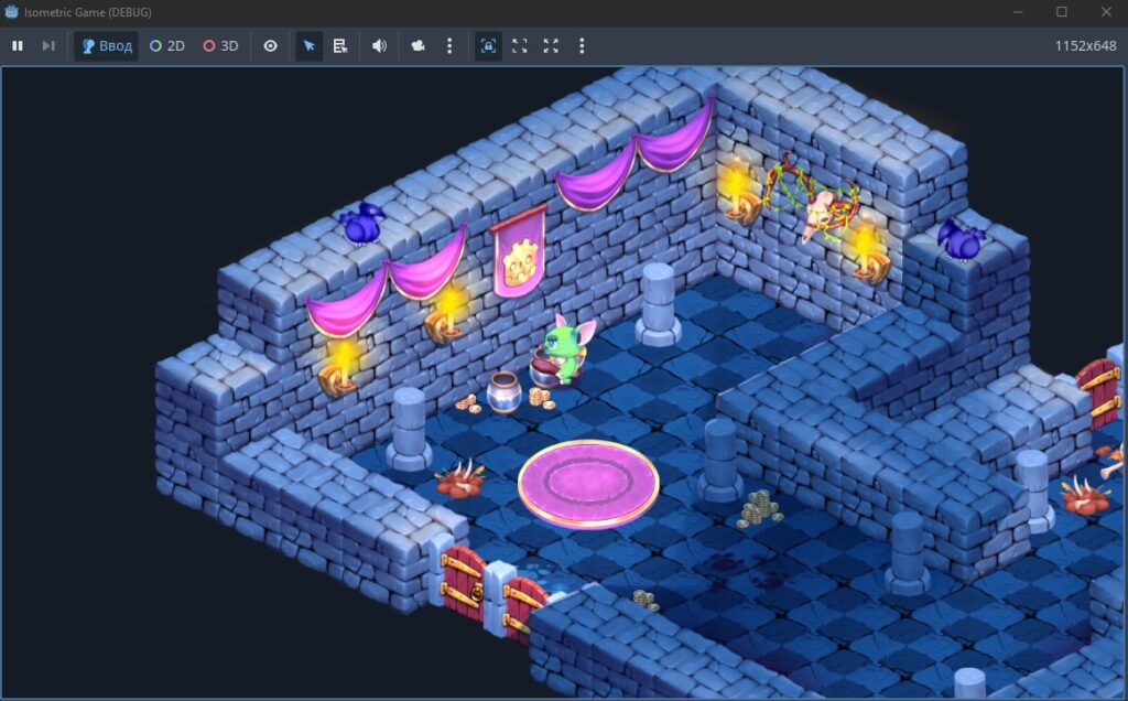 работе программы годот Isometric Game